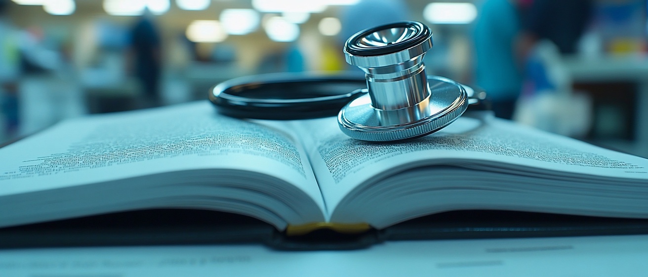 Book and stethoscope
