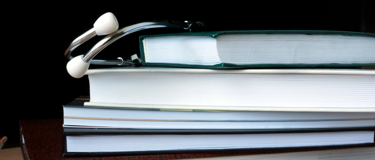 Book and stethoscope