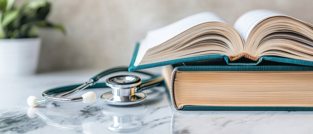 Book and stethoscope